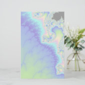 Semi Transparant Abstract blauw kustfractal Briefpapier (Staand voorkant)