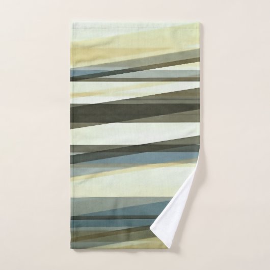 Semi transparante lagen in zandbruin en blauw bad handdoek (Handdoek)