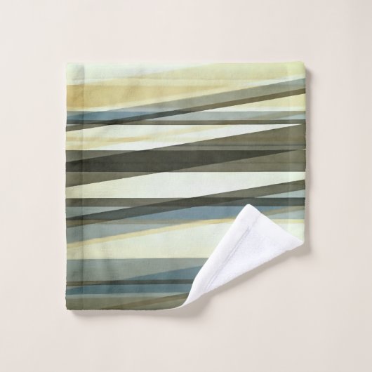 Semi transparante lagen in zandbruin en blauw bad handdoek (Wasdoekje)