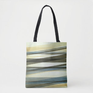 Semi Transparante Lagen in Zandbruin en Blauw Tote Bag