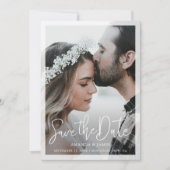 Semi-Transparante randfoto van Elegant Script Save The Date (Voorkant)