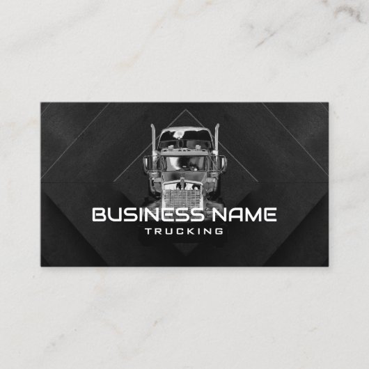 Semi Truck Abstract Zwart Professioneel Trucking Visitekaartje (Voorkant)