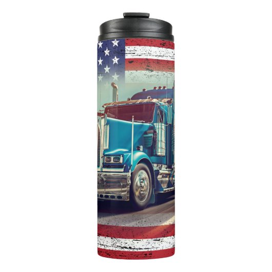 Semi Truck American Truck Driver Thermosbeker (Voorkant)