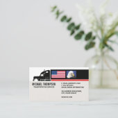 Semi Truck | Amerikaanse vlag | Eagle Visitekaartje (Staand voorkant)