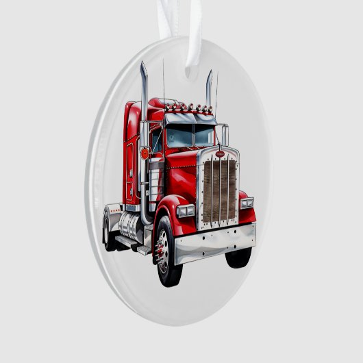 Semi Truck Big Rig Ornament (voorkant)