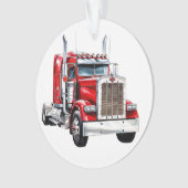 Semi Truck Big Rig Ornament (voorkant)