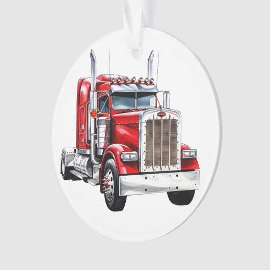 Semi Truck Big Rig Ornament (voorkant)