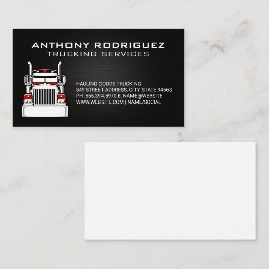 Semi Truck Big Rig | vervoer Visitekaartje (Voorkant / Achterkant)