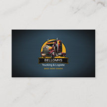 Semi Truck Blue Metallic Visitekaartje