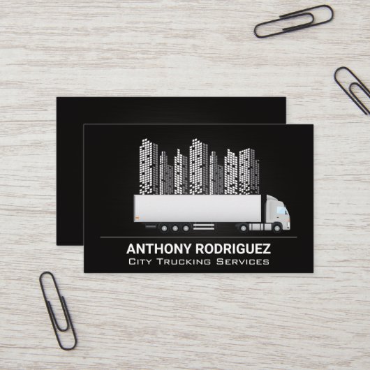Semi Truck | City Skyline Visitekaartje (Voorkant / Achterkant in situ)