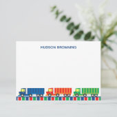 Semi Truck Convoy Personalized Note Cards Bedankkaart (Staand voorkant)