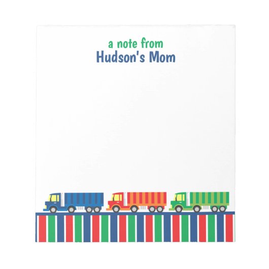 Semi Truck Convoy Personalized Notitieblok (Voorkant)