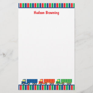 Semi Truck Convoy Personalized Stationery Briefpapier