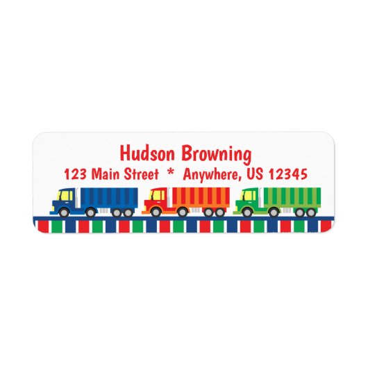 Semi Truck Convoy Return Address Labels (Voorkant)