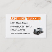 Semi Truck Delivery Company Visitekaartje (Achterkant)