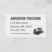 Semi Truck Delivery Company Visitekaartje (Achterkant)