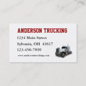 Semi Truck Delivery Company Visitekaartje (Achterkant)