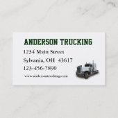 Semi Truck Delivery Visitekaartje (Achterkant)