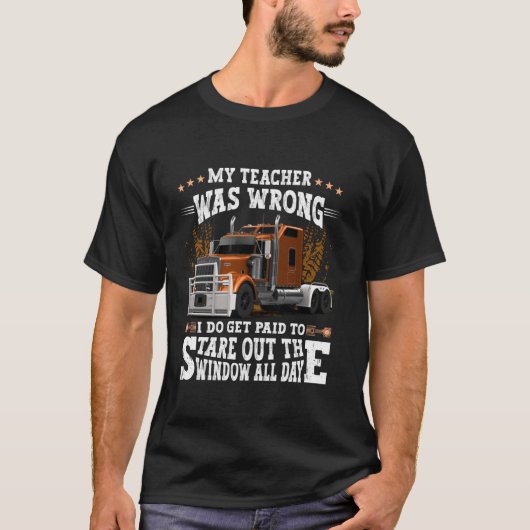 Semi Truck Driver Funny Trucker Humor Mannen Dad A T-shirt (Voorkant)