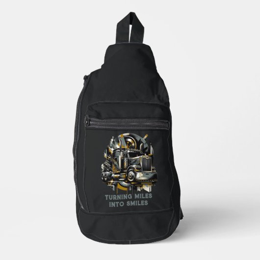 Semi Truck Driver Sling Bag (Voorkant)
