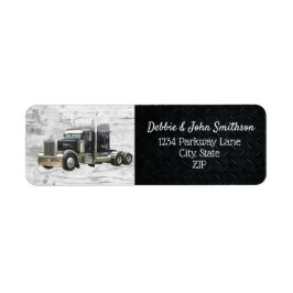 Semi Truck Driver Trucker Zakelijk Retouradres Etiket