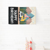 Semi Truck Gelukkig Verjaardagsfeestje Koel Vervoe Spandoek (Insitu)