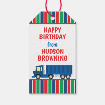 Semi Truck gepersonaliseerde cadeau Labels