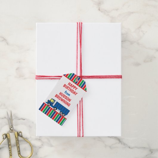 Semi Truck gepersonaliseerde cadeau Labels Cadeaulabel