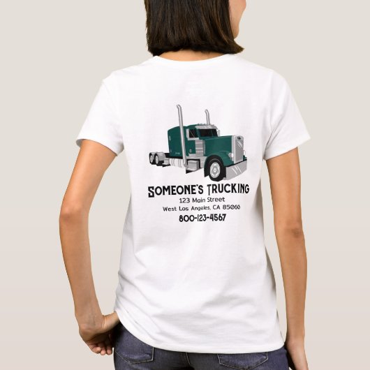 Semi Truck Green T-shirt (Achterkant)