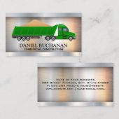 Semi Truck Hauling Material | Metaal Visitekaartje (Voorkant / Achterkant)