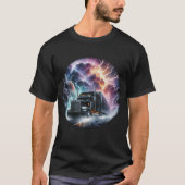 Semi Truck In Een Levendig Lightning Storm T-shirt (Voorkant)