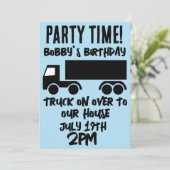 SEMI-TRUCK JONGENS KINDEREN VERJAARDAG FEEST UITNO KAART (Staand voorkant)