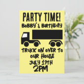 SEMI-TRUCK JONGENS KINDEREN VERJAARDAG FEEST UITNO KAART (Staand voorkant)