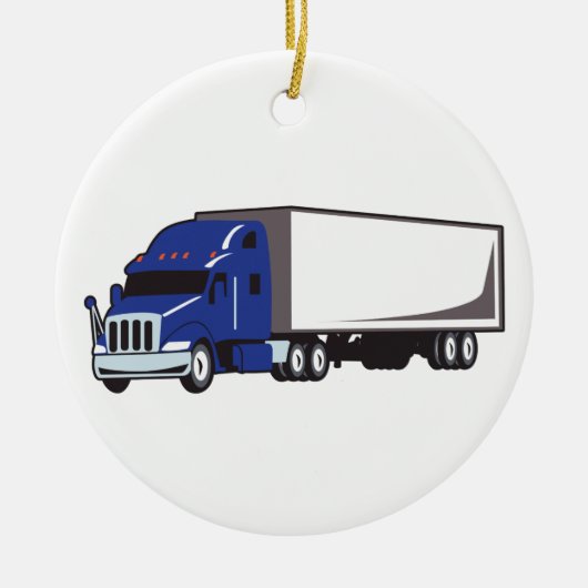 Semi Truck Keramisch Ornament (Voorkant)