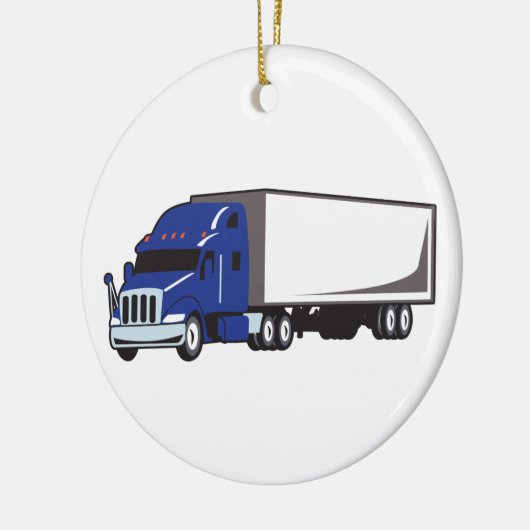 Semi Truck Keramisch Ornament (Links)