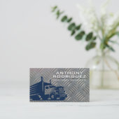 Semi Truck Logo | Achtergrond Bord metaal Visitekaartje (Staand voorkant)