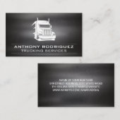 Semi Truck Logo | Donker bekrast staal Visitekaartje (Voorkant / Achterkant)