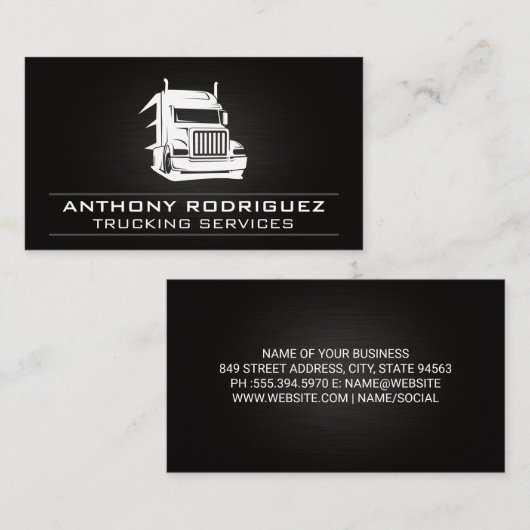 Semi Truck Logo | Goederenlogistiek Visitekaartje (Voorkant / Achterkant)