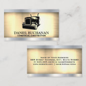 Semi Truck Logo | Gold Silver Metallic Visitekaartje (Voorkant / Achterkant)
