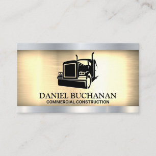 Semi Truck Logo   Gold Silver Metallic Visitekaartje