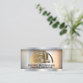 Semi Truck Logo | Goud metallisch Visitekaartje (Staand voorkant)