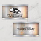 Semi Truck Logo | Industriële achtergrond van meta Visitekaartje (Voorkant / Achterkant)