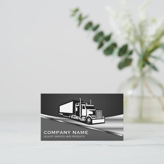 Semi Truck Logo | Metaal Visitekaartje (Staand voorkant)