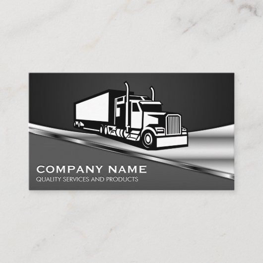 Semi Truck Logo | Metaal Visitekaartje (Voorkant)