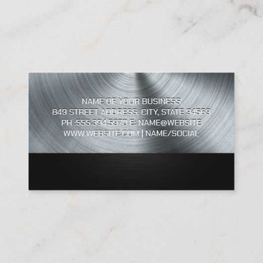 Semi Truck Logo | Metaalborstel Visitekaartje (Achterkant)