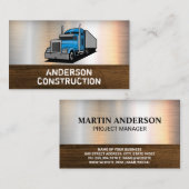 Semi Truck Logo | Metaalhout Visitekaartje (Voorkant / Achterkant)