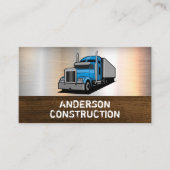 Semi Truck Logo | Metaalhout Visitekaartje (Voorkant)