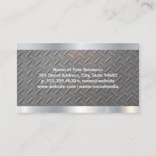 Semi Truck Logo | Metaalstaal Visitekaartje (Achterkant)