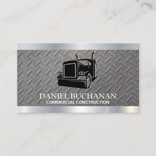 Semi Truck Logo | Metaalstaal Visitekaartje (Voorkant)