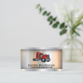 Semi Truck Logo | Metalen achtergrond Visitekaartje (Staand voorkant)